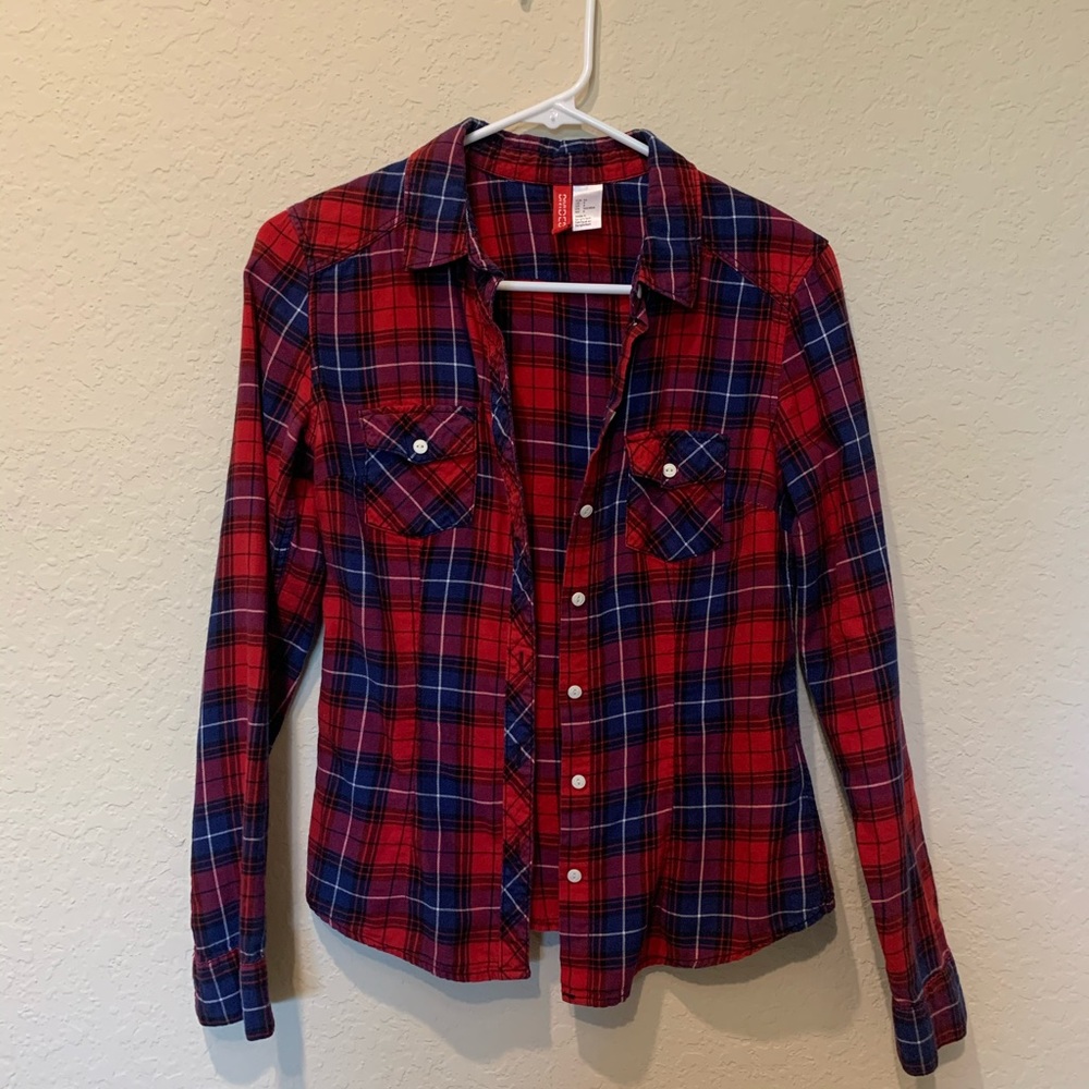 Red and blue plaid flannel